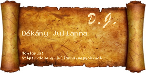 Dékány Julianna névjegykártya